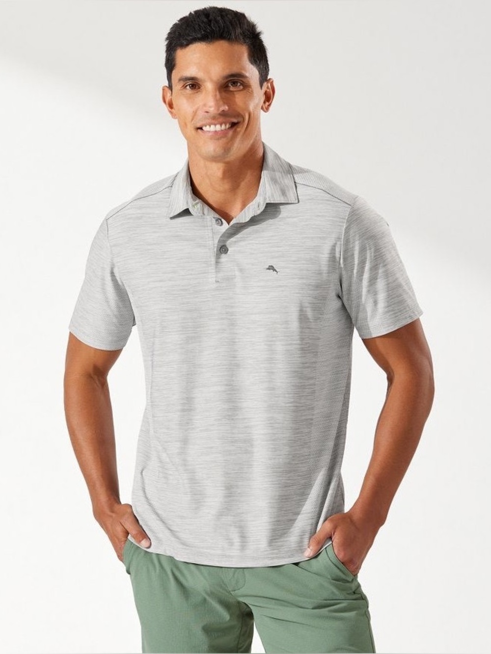 Tommy Bahama Island Zone Palm Coast Polo in Bala Shark Gray - Size XL